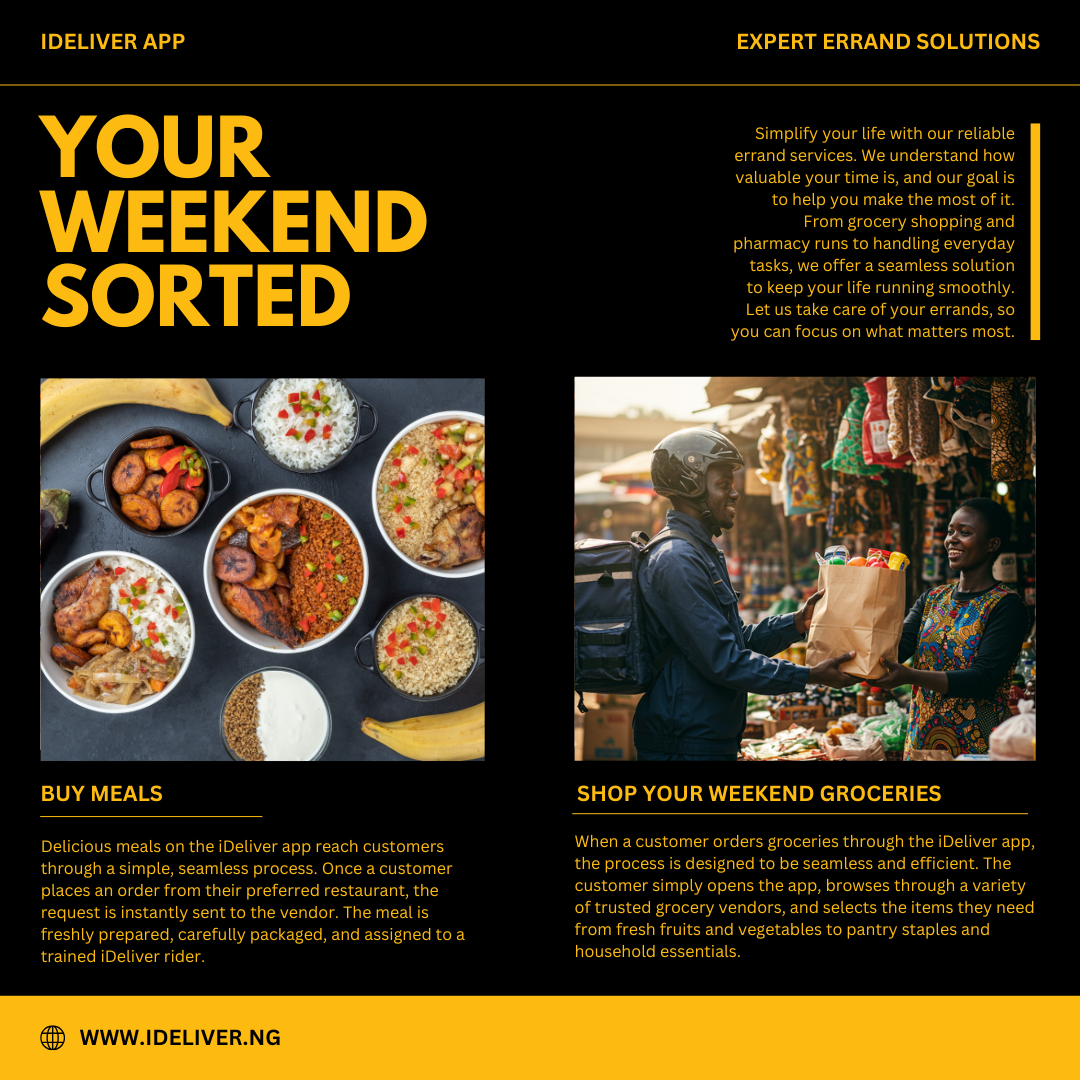 Your Weekend Sorted: Meals, Errands & More on iDeliver