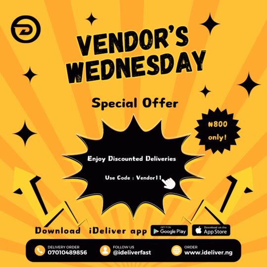 Vendor Wednesday Just Got Better: Discounted Deliveries at Just N800! 🚚💨